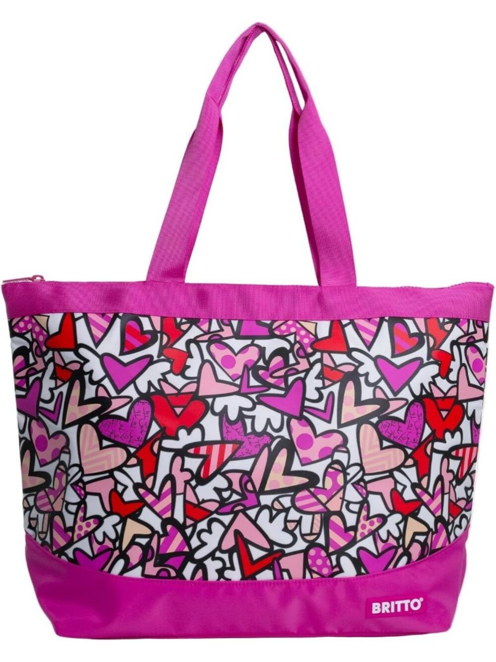 Colorful Water-Resistant Tote Bag with Interior Zipper Pocket & Secure Closure